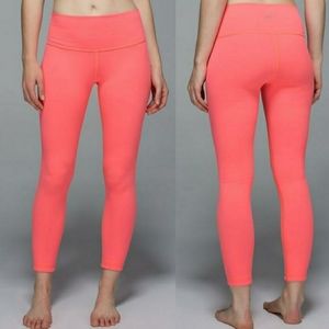 Lululemon Pink Gray High Times Pant Reversible 7/8 Leggings Yoga Workout